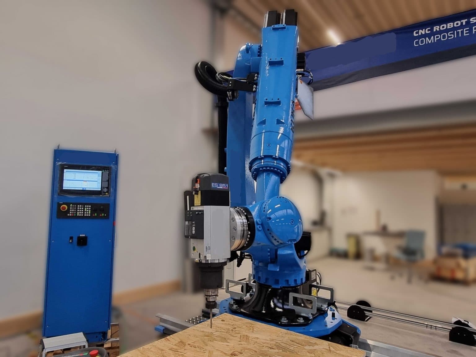 CNC spindle mounted on robotic system